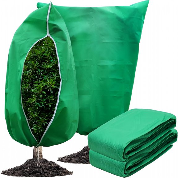 ZULAR Plant Covers Freeze Protection,Frost Covers with Zipper Drawstring,Plant Protection Cover Bags for Outdoor Winter Shrubs Trees
