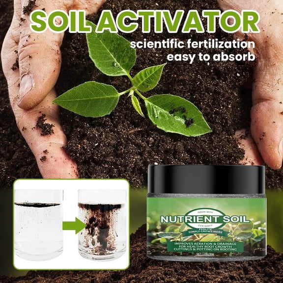 ZULAR Potting Mix Amendment,Potting Soil for Indoor Plants,All-Purpose Potting Soil,House Plant Soil,120G 3.5X2.5 in 1Pc Black Humic Acid Soil Revitalizer Enhances Soil Vitality to