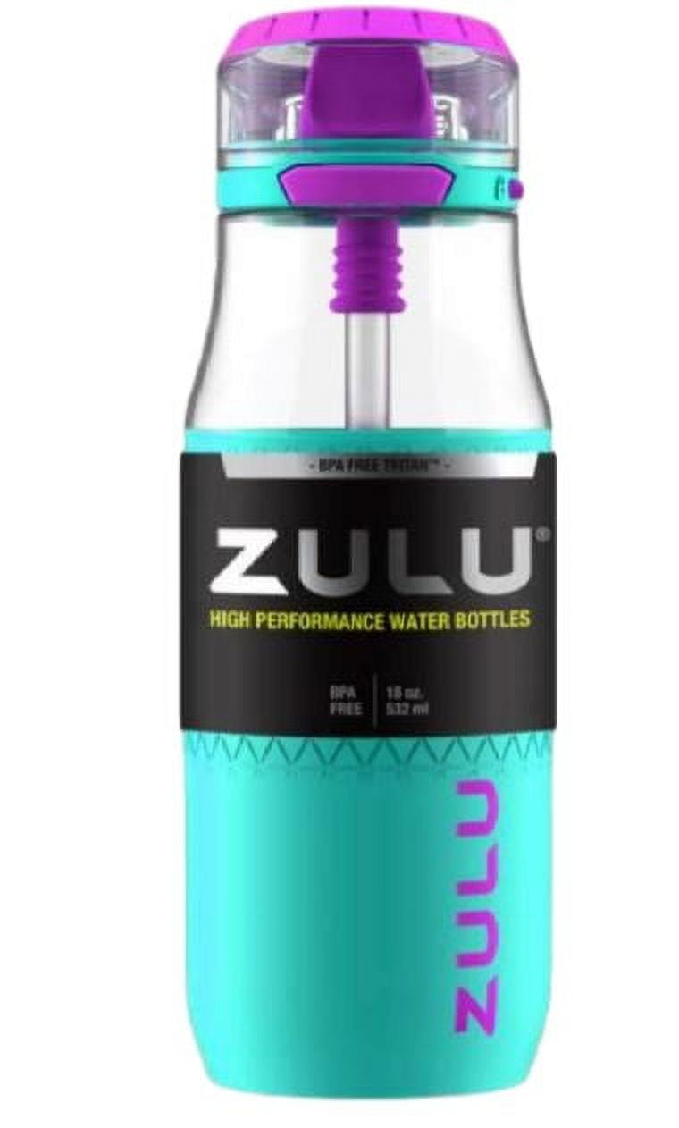 Lot of 2 Zulu 24 oz Water Bottle ZULU Plastic/Silicone Bottle New