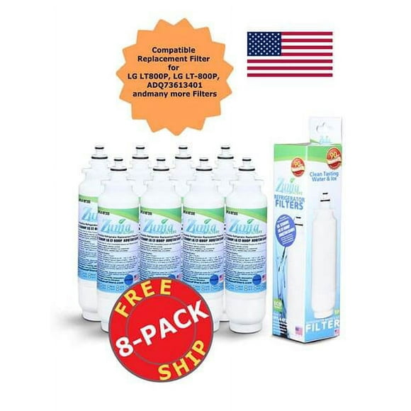 ZUMA Brand , Refrigerator Water Filter , Model # OPFL4-RF300 , Compatible with Kenmore Elite 469490 - 8 Pack - Made in U.S.A.