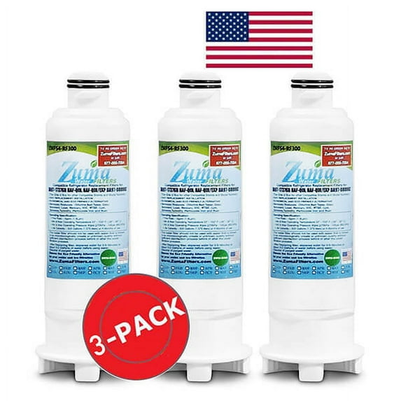 ZUMA Brand , Refrigerator Water Filter , Model # ZWFS4-RF300 , Compatible with BRF365200AP/AA - 3 Pack - Made in U.S.A.