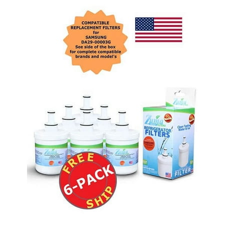 ZUMA Brand , Water and Ice Filter , Model # OPFS-RF300 , Compatible with Samsung® DA2900003B - 6 Pack - Made in U.S.A.