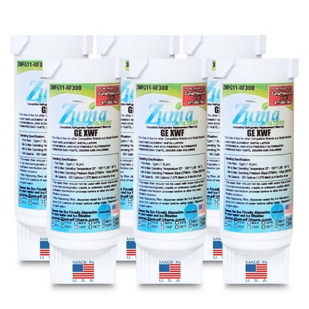 ZUMA Brand , Water and Ice Filter , Model # ZWFG11-RF300 , Compatible with GE® GFE26 - 6 Pack - Made in U.S.A.