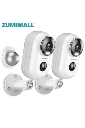 2-Pack No-Drill Magnetic Wireless Battery Security Camera, 2K Color Night Vision