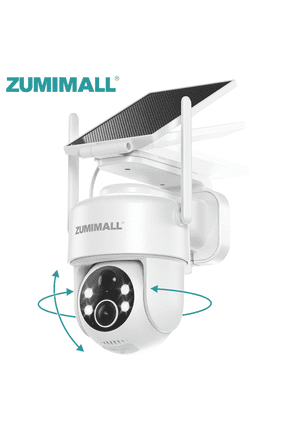 2K Solar Security Camera Outdoor Wireless, 360 PTZ, Color Night Vision, IP66 Waterproof, 2.4GHz WiFi, Dual-Mount Solar