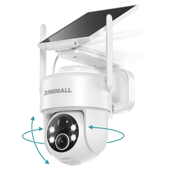ZUMIMALL Home Security Camera Wireless Outdoor 2.4GHz WiFi Waterproof 2K Color Night Vision 360PTZ