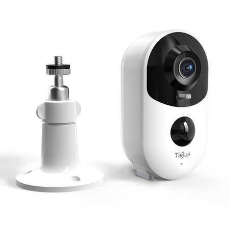 TIEJUS 2K Wireless Outdoor Security Camera ,Waterproof,,2.4GHz WiFi,Rechargeable Battery Powered Home Surveillance Camera with Color Night Vision