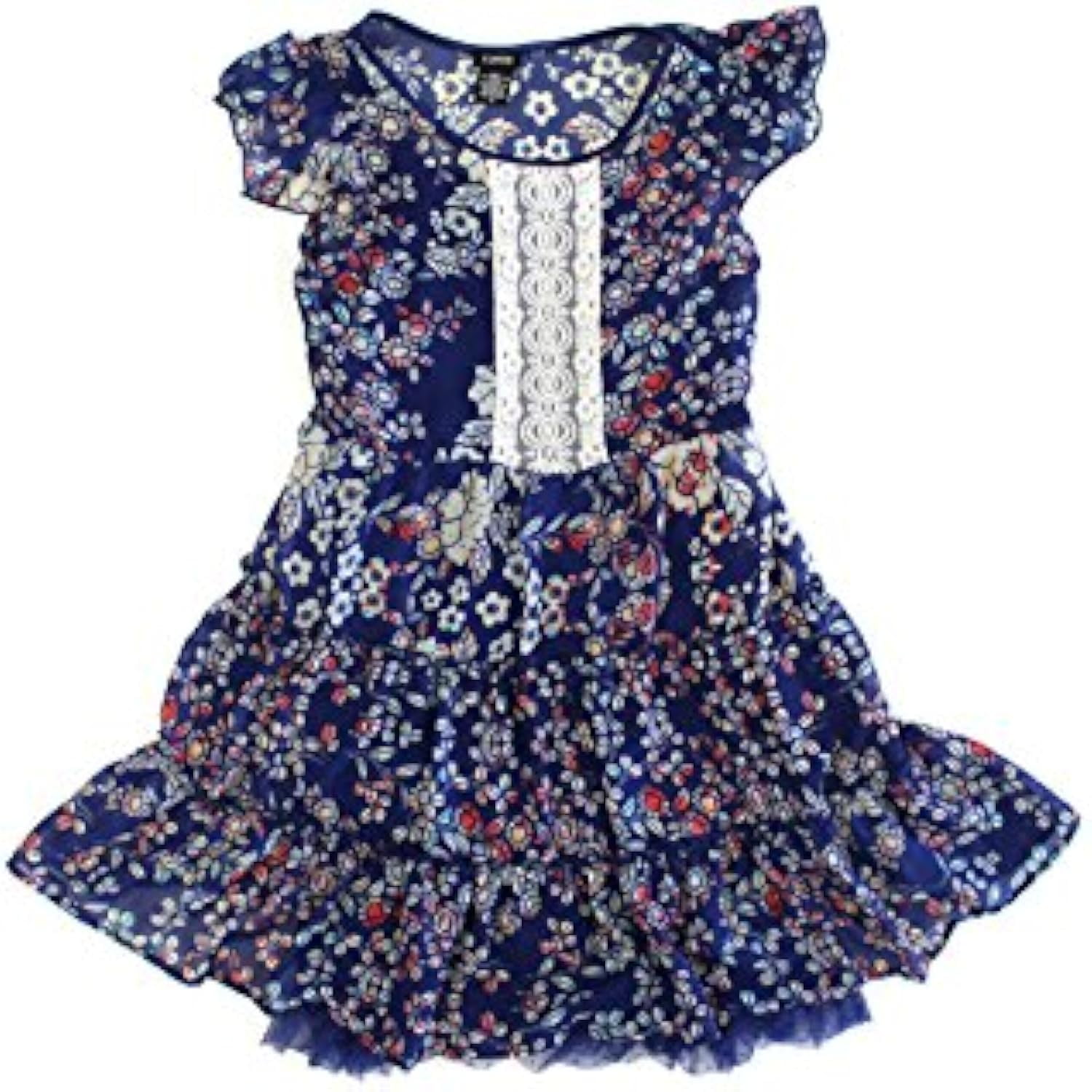 Navy Stripe Flor Sheer Sleeveless Zip Blouse - S/M