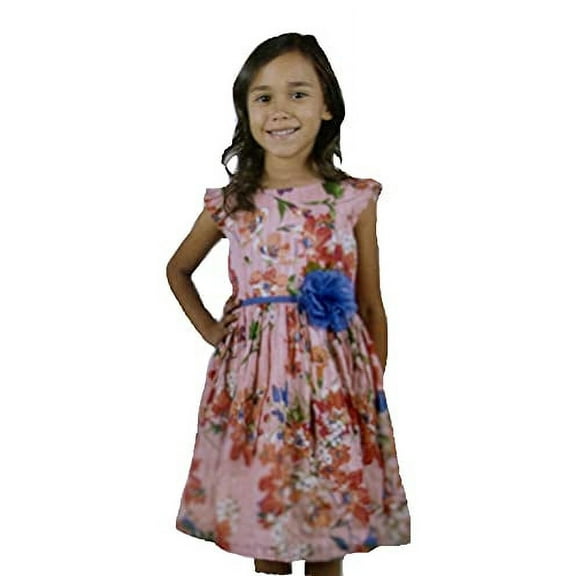 ZUNIE Girls' Floral Dress (Pink Floral, 5)