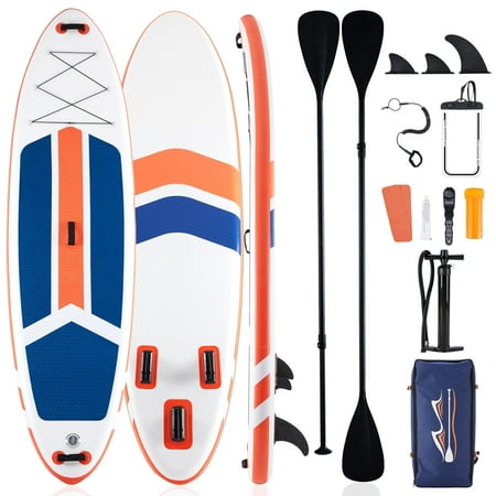 ZUNMOS 10.5'×33'' Inflatable Stand Up Paddle Board Non-Slip Deck, Durable Advanced Material and Complete SUP Accessories for All Skill Levels, ?Bule and Orange