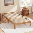 thumbnail image 1 of ZUNMOS 12 IN Twin Size Solid Wood Bed Frame with Wood Slat Support,  Sturdy, No Box Spring Needed,  Natural Pine, 1 of 10