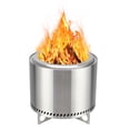 thumbnail image 1 of ZUNMOS 19 inch Smokeless Wood-Burning Fire Pit - Stainless Steel Outdoor Heater with Carry Bag, Silvery, 1 of 6