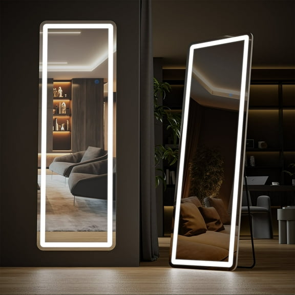 ZUNMOS 60"x 16" Rectangle Full Length LED Mirror , Ideal for Makeup and Outfits