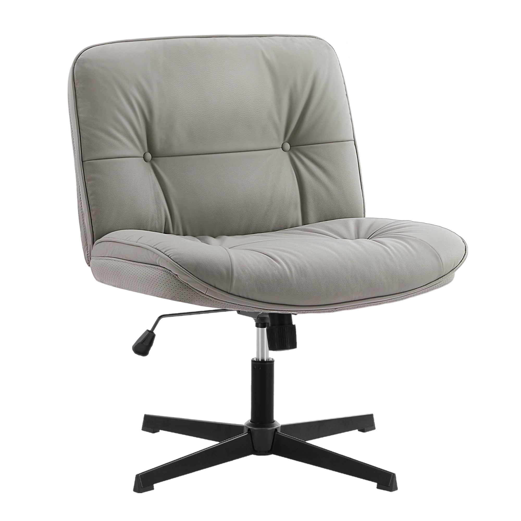 ZUNMOS Armless Office Chair, Wide Ergonomic Design, Height Adjustable, Khaki Gray