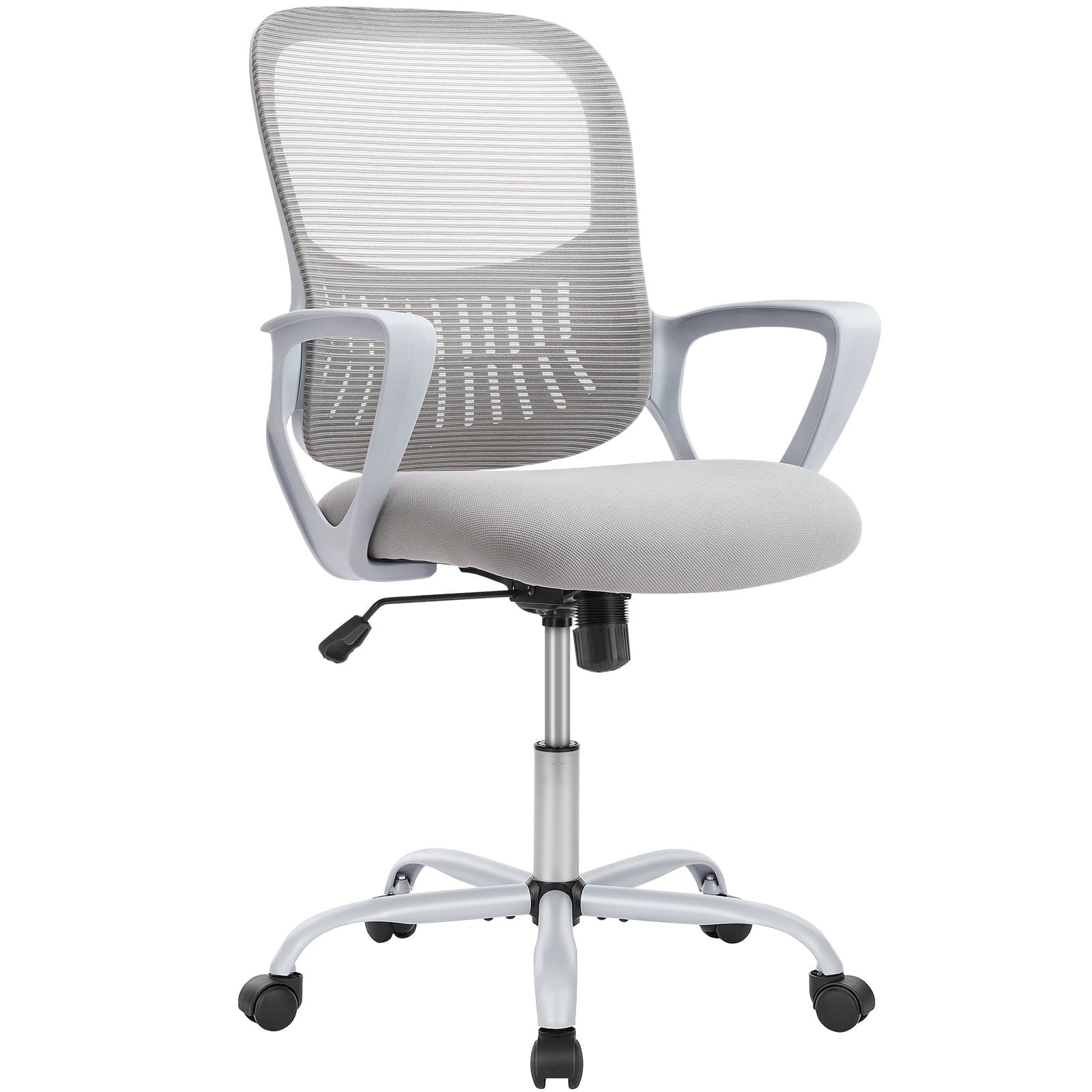 ZUNMOS Ergonomic Office Chair, Mesh Desk Chair with Fixed Armrests for Home Office Standing Desk, Grey - Walmart.com