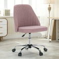 thumbnail image 1 of JOINSUN Mid-Back Vanity Chair, Adjustable Rolling Chair, Armless Modern Design for Home Office, Makeup & Small Spaces - Pink, 1 of 8