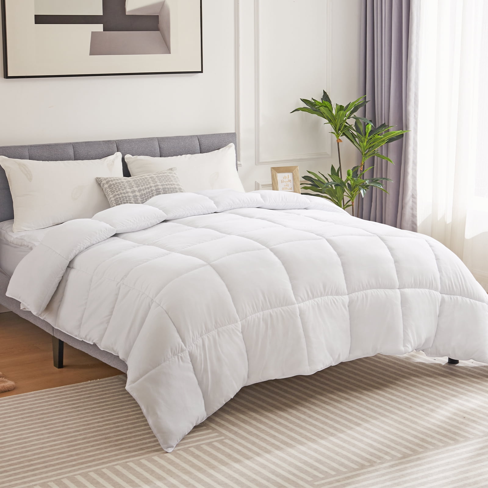 SLIMLINE 100% Natural Wool Comforter - Twin, Medium Weight, Sateen Cotton Cover