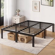 ZUNMOS Queen Bed Frame 14 Inch, Heavy Duty Metal Platform Bed Frame with Under Bed Storage, No Box Spring Needed, Sturdy Steel Frame with 1200 lbs Weight Capacity, Black
