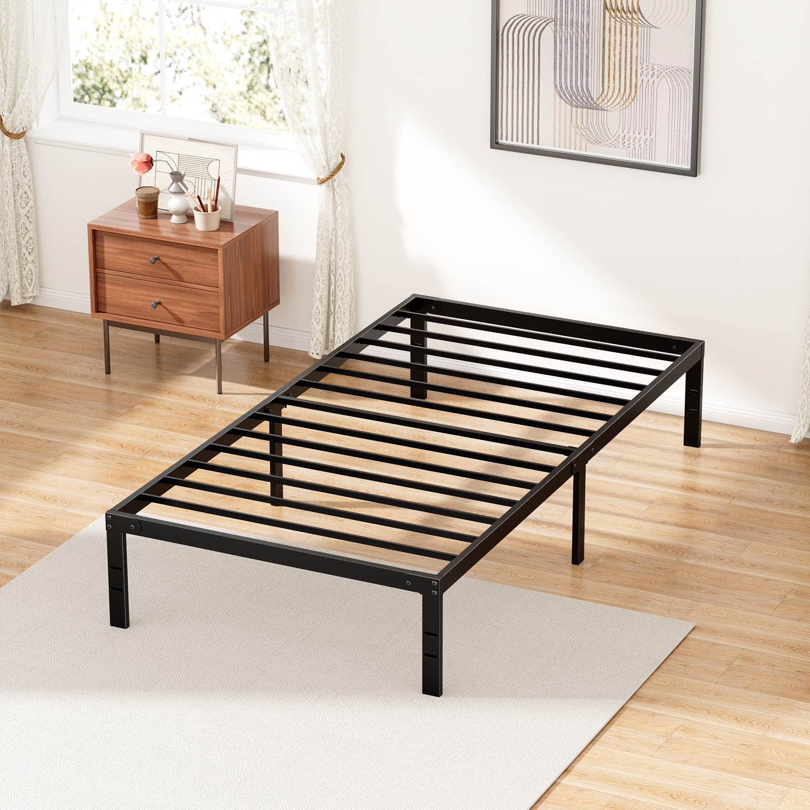 ZUNMOS Twin Bed Frame, Heavy Duty Metal Platform with Storage Space Under Frame, 14 Inches No Box Spring Needed Twin Size Bed Frame, Black - Shop Black Friday Deals for 2024! - Walmart.com ZUNMOS Twin Bed Frame, Heavy Duty Metal Platform with Storage Space Under Frame, 14 Inches No Box Spring Needed Twin Size Bed Frame, Black - Shop Black Friday Deals for 2024! - Walmart.com