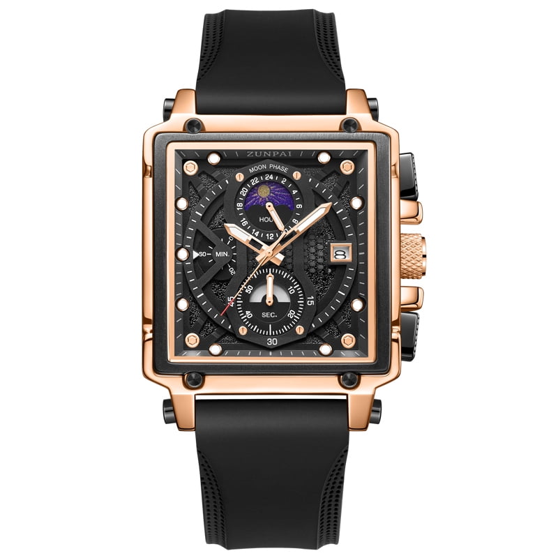 ZUNPAI Mens Watch Sports Multifunction Chronograph Quartz Analog Wristwatch for Men Stainless Steel Fashion Rubber Strap Watches - Walmart.com ZUNPAI Mens Watch Sports Multifunction Chronograph Quartz Analog Wristwatch for Men Stainless Steel Fashion Rubber Strap Watches - Walmart.com
