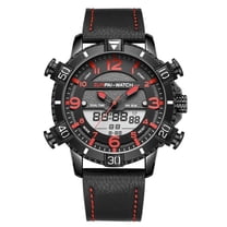 ZUNPAI Watches for Men with Luminous Calendar Waterproof, Men's Wristwatch Fashion Quartz Analog Leather Steel Strap Watch