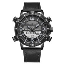 ZUNPAI Watches for Men with Luminous Calendar Waterproof, Men's Wristwatch Fashion Quartz Analog Leather Steel Strap Watch