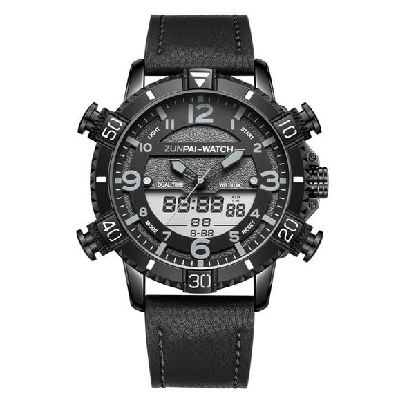 ZUNPAI Watches for Men with Luminous Calendar Waterproof, Men's Wristwatch Fashion Quartz Analog Leather Steel Strap Watch