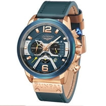 ZUNPAI Watches for Men with Luminous Calendar Waterproof, Men's Wristwatch Fashion Quartz Analog Leather Steel Strap Watch
