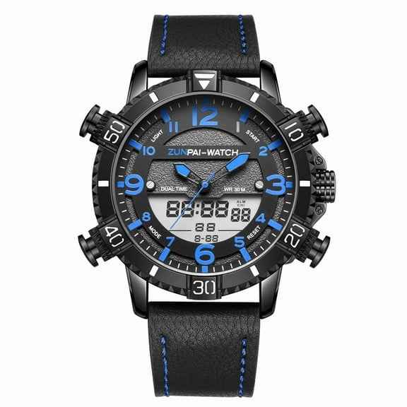 ZUNPAI Watches for Men with Luminous Calendar Waterproof, Men's Wristwatch Fashion Quartz Analog Leather Steel Strap Watch