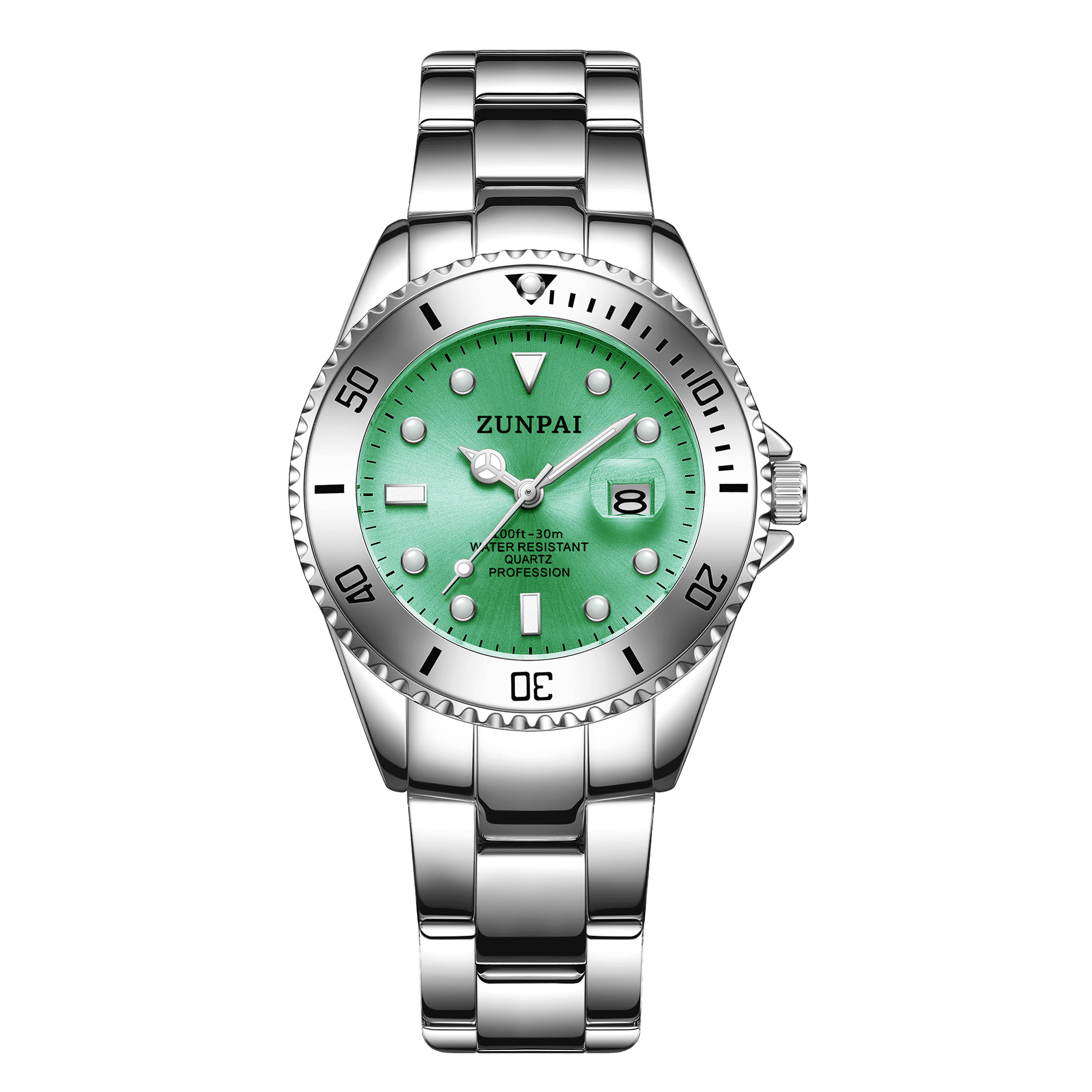 Women\'s Green Analog Quartz Silver Stainless Steel Luminous Waterproof Watch POEDAGAR Elegant Watches For Women Waterproof Luminous Date  main image 4