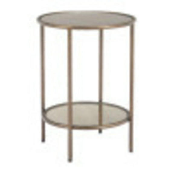 Anelli Side Table Bronze End Table, Modern Style, Mirror Glass round shape tabletop, Steel, Indoor Living