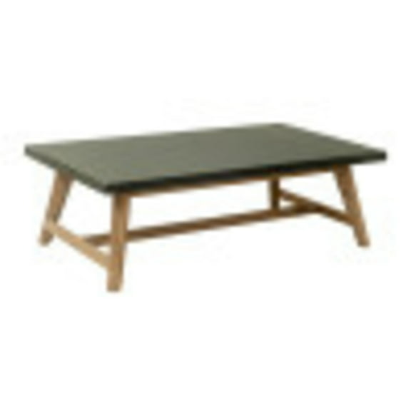 Dert Coffee Table Gray Coffee Table, Modern Style, Faux Concrete Duralcrete rectangular shape tabletop, Acacia Wood, Outdoor Living