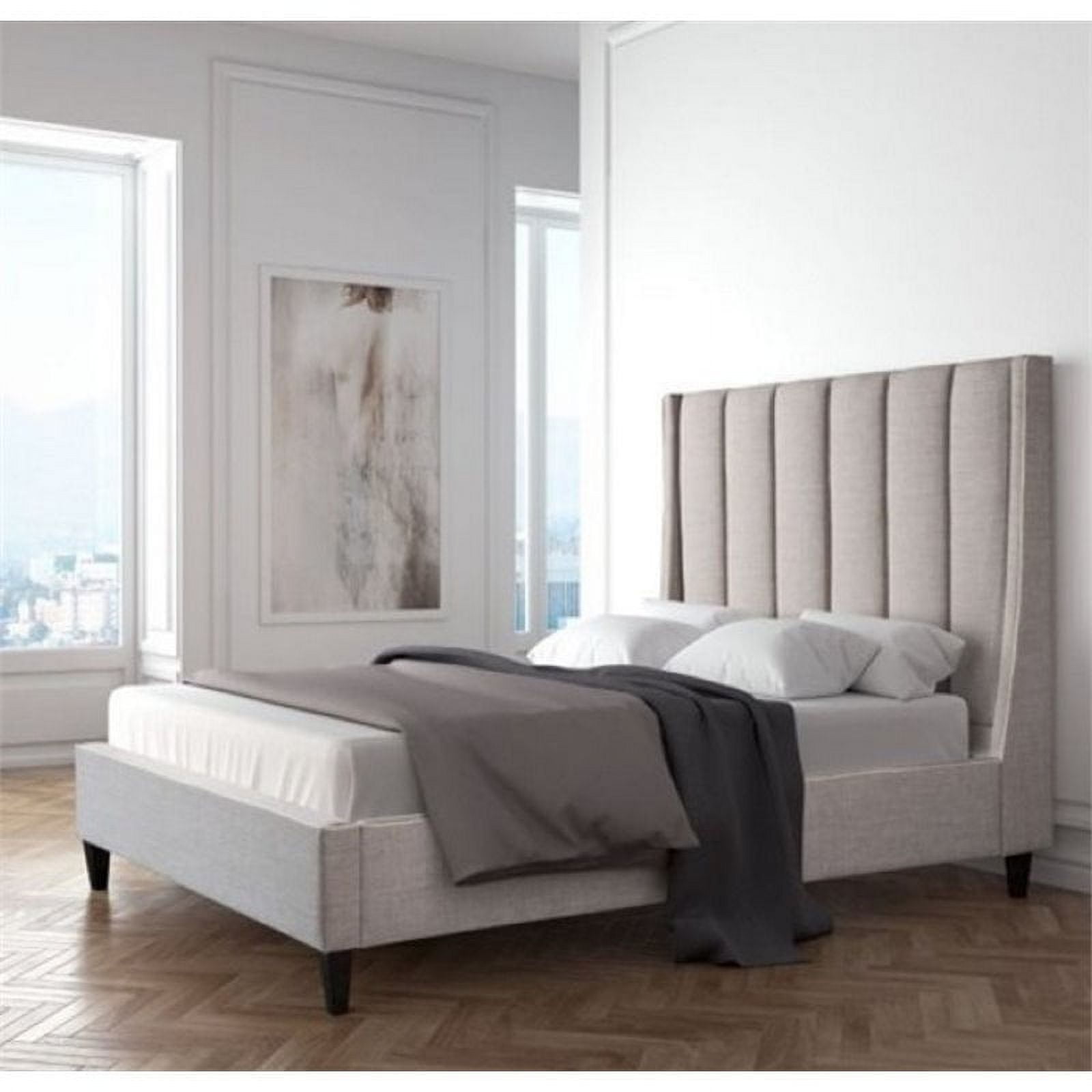 ZUO Gilded Age Upholstered King Bed in Dove Gray