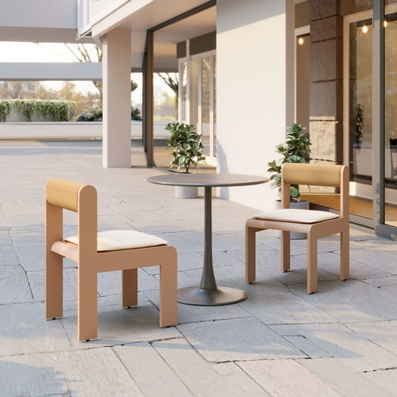 Island Dining Chair White Dining Chair, Modern Style, Removable and washable cushion cover, Aluminum, Outdoor Dining