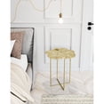 thumbnail image 1 of Lotus Side Table Gold End Table, Glam Style, Supports up to 35 lb, Iron, Indoor Living, 1 of 2
