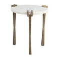 thumbnail image 1 of Rench Side Table White End Table, Modern Style, Natural Marble round shape tabletop, Iron, Indoor Living, 1 of 9