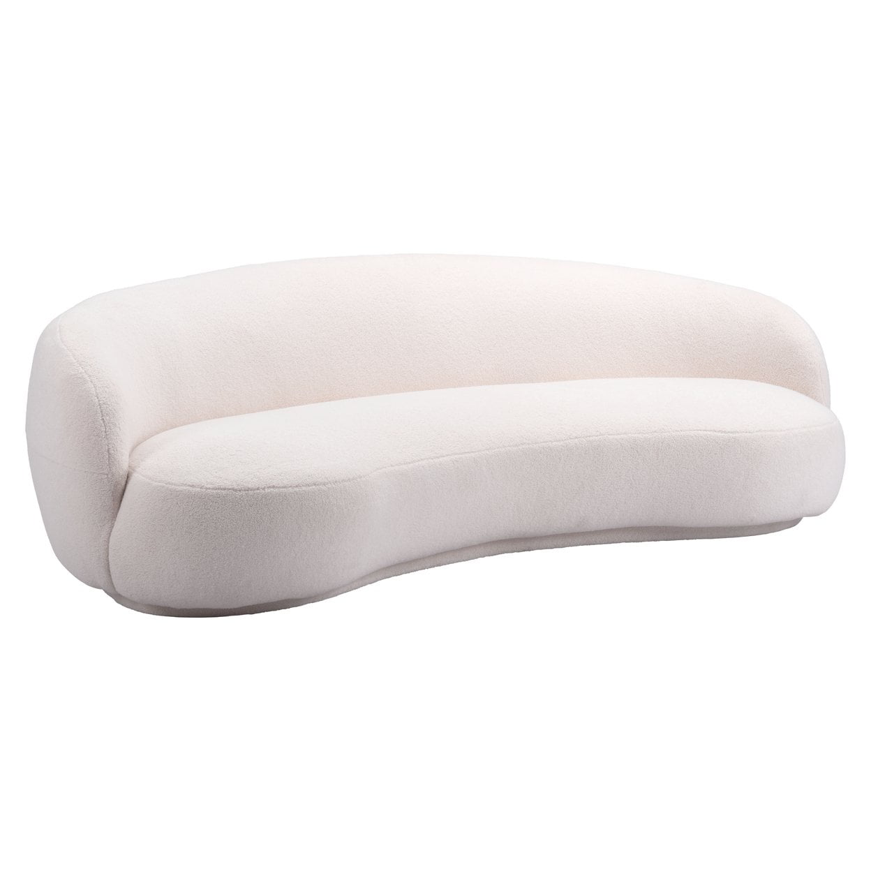 92.1'' Cream Polyester Curved Modern Sofa
