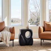 Trung Side Table Black End Table, Modern Style, Painted Mango Wood square shape tabletop, Mango Wood, Indoor Living