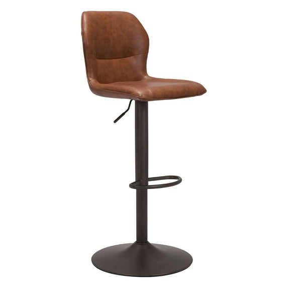 ZUO Vital Bar Chair Vintage Brown & Dark Bronze