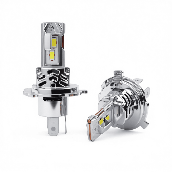 ZUOBAN H4/HB2/ Led Headlight Blub,H4 Hi/Low Beam 13000LM Super Brighter, 1:1 Halogen Size,Canbus Ready, 6000K Cool White , 50000Hrs Long Service Life with Cooling Fan, Plug and Play, Pack of 2