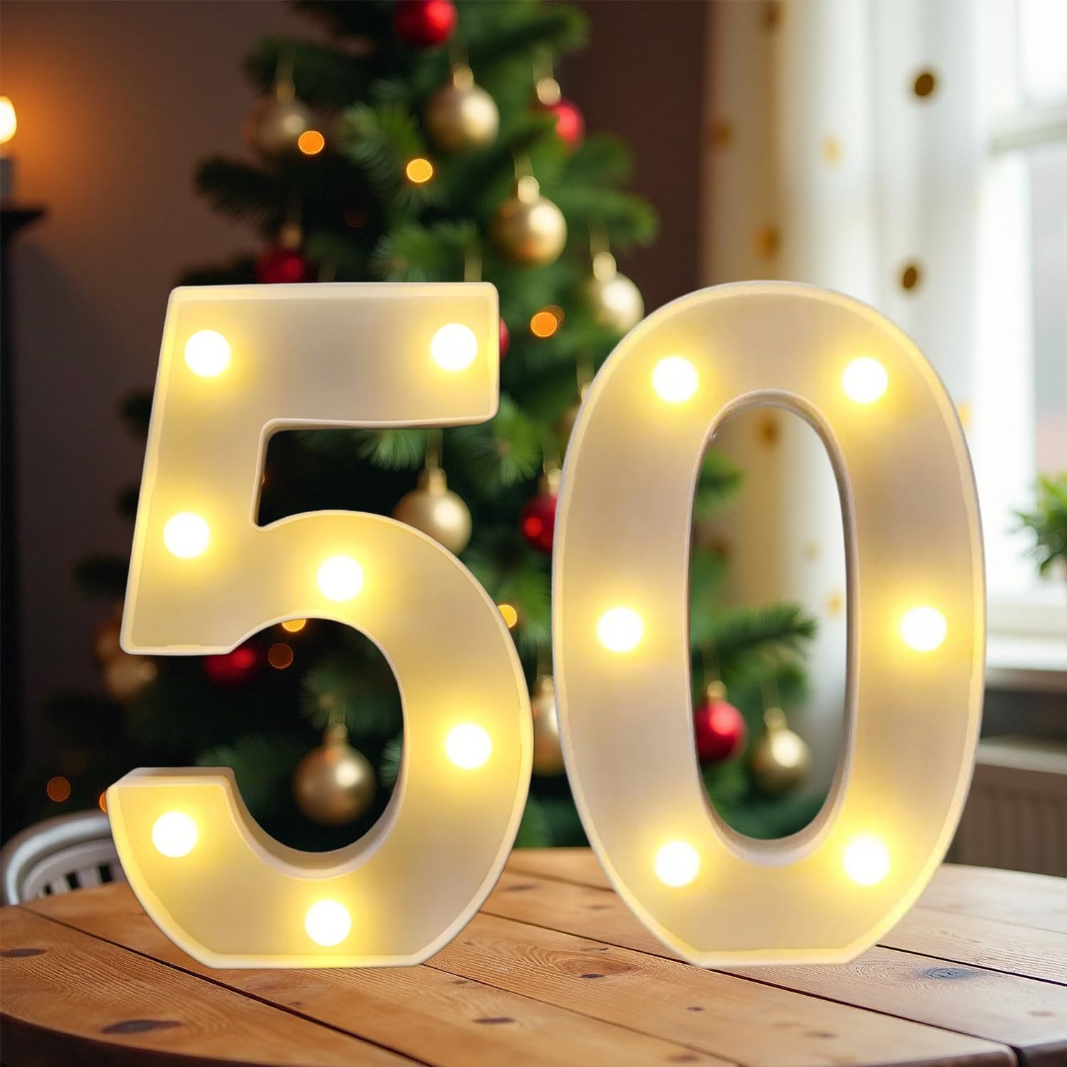 Led 50 Sign ZUOVAOV Birthday Decorations FEV6 LED Light Up Sign - Party Decoration ...