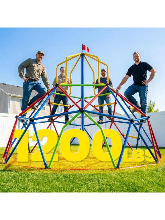 10FT Kids Climbing Dome Tower, Outdoor Jungle Gym Safe 1200LBS Capacity Outdoor Playset for Kids, Easy Assembly Backyard Fun, Active Outdoor Fun, Lightweight & Easy Assembly
