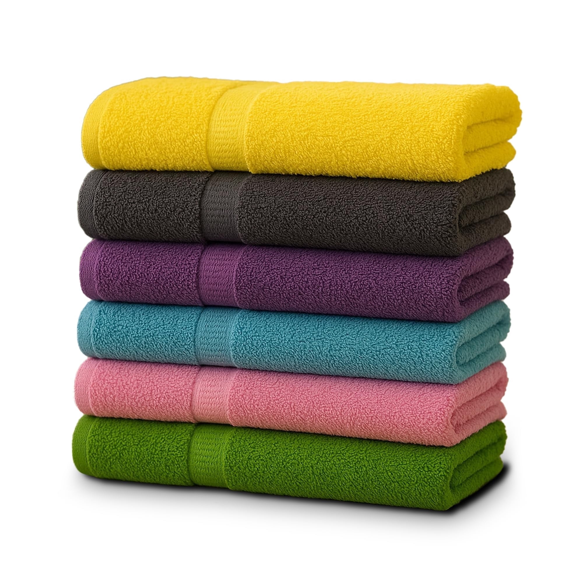 Zuperia 6-pack Bath Towels, 30" x 60" Cotton Bathroom Towels, Ultra Soft, Highly Absorbent, Fast Drying, Durable for Home, Gym, Spa, Hotel, (Colors Variety)