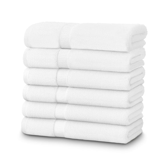 Zuperia 6-pack Classic Bath Towels, 30" x 60" Cotton Bathroom Towels, Ultra Soft, Highly Absorbent, Fast Drying, Durable for Home, Gym, Spa, Hotel, (WHITE)