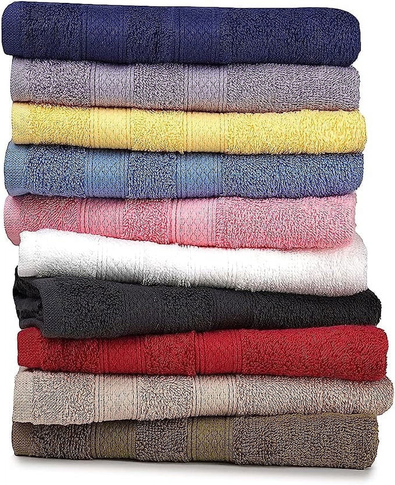 Zuperia 10-Pack Hand Towels, 16" x 28" Soft Cotton, Absorbent, Multicolor for Bathroom, Gym & Spa Use
