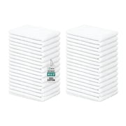 ZUPERIA Cotton Terry Bar Mop Towels, pack of 24, 14 x 17 in, White Absorbent Cleaning Cloths for Home & Garage