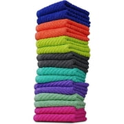 ZUPERIA Zigzag Wash Cloth -16 Pack -12" x 12"- Highly Absorbent Soft Washcloths for Face, Gym Towels, Hotel Spa, Reusable Multipurpose Towels Assorted