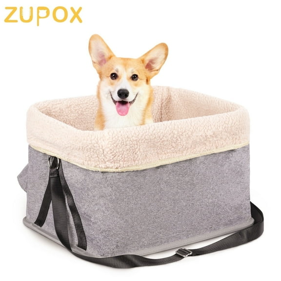 ZUPOX Durable Dog Car Seat with Metal Frame, Safety Buckles, Washable Design, Comfort for Small Dogs Up to 25 lbs