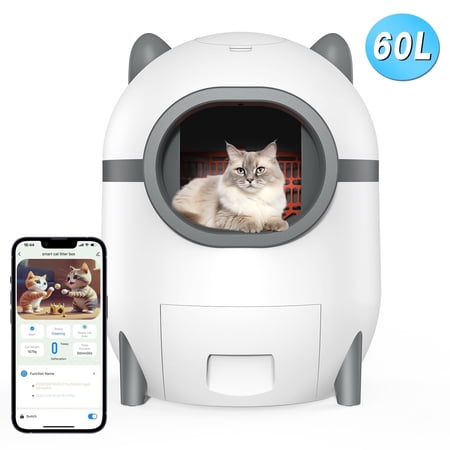 ZUPOX Self Cleaning Cat Litter Box Automatic Odor Removal Cat Litter Box with APP Control & Cleaning Kit for Multiple Cats