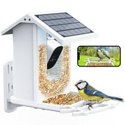 ZUPOX Smart Bird Feeder with Camera 1080P HD Bird Watching Camera with Solar Panel Auto Capture Bird Video Gifts for Bird Lover